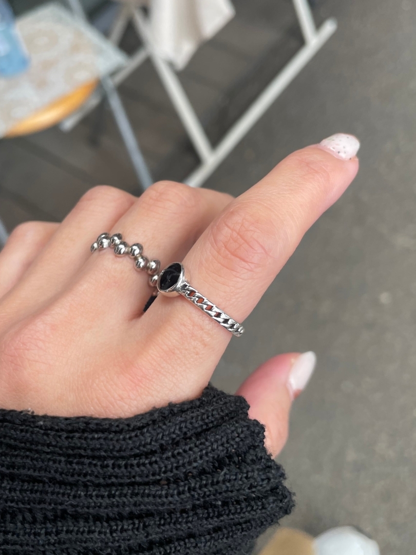 black stone ring
