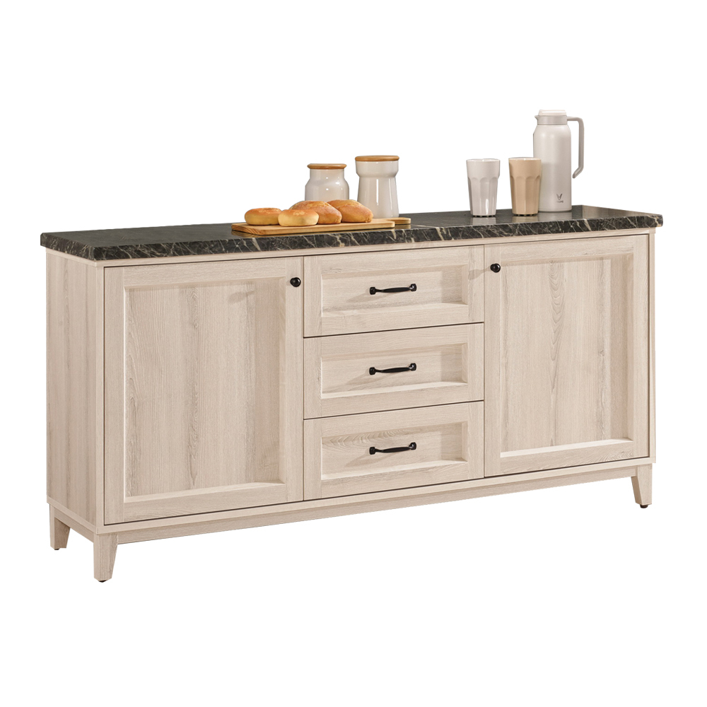 莉蒂5.2尺黑色石面收納餐櫃/碗盤櫃/電器櫃/置物矮櫃