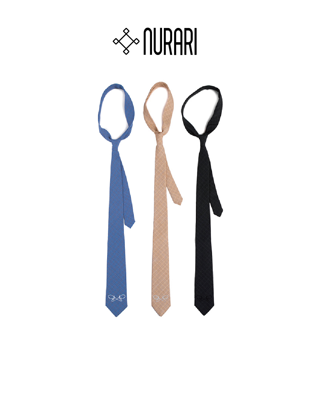 Nurari 格紋領帶 黑格/藍格/膚格 25 S/S Em. Plaid tie