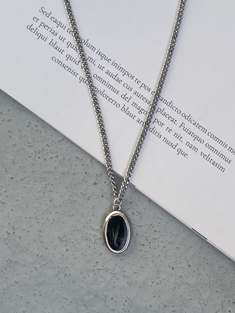 black stone necklace