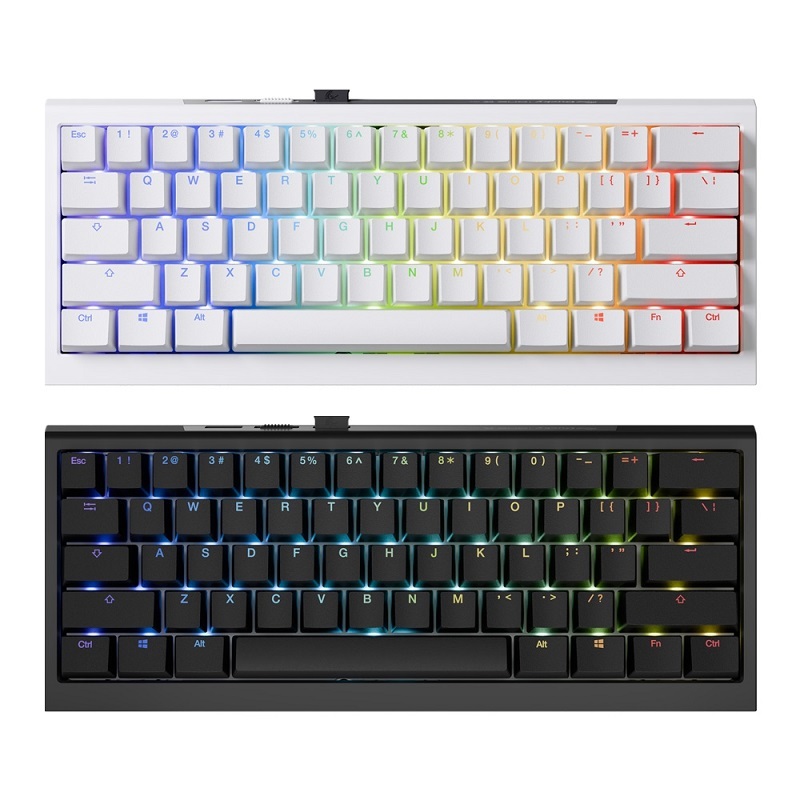 米特3C數位–Ducky ONE X Mini 60%機械式鍵盤 黑色/白色 英文 三模 RGB 電感軸 PBT二色成形
