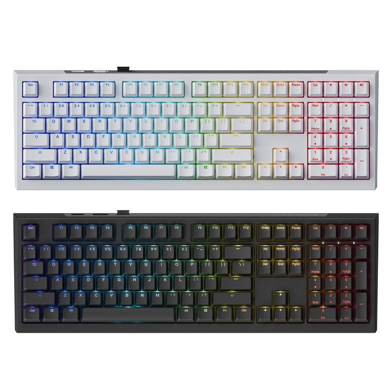 米特3C數位–Ducky ONE X 100%機械式鍵盤 黑色/白色 英文 三模 RGB 電感軸 PBT二色成形