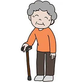 駝背老人的枴杖高度調整法