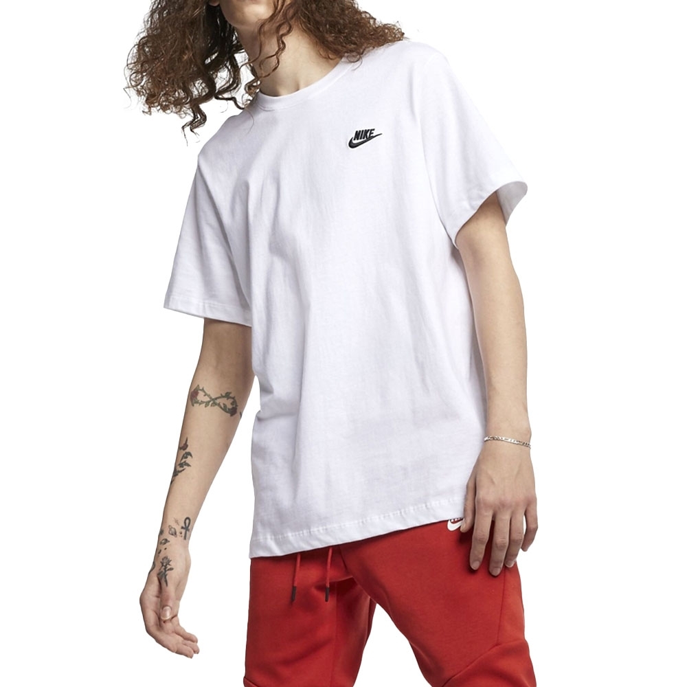 【 零碼出清 】NIKE 刺繡 小勾 短T 黑色 白色  休閒 短袖 AR4999