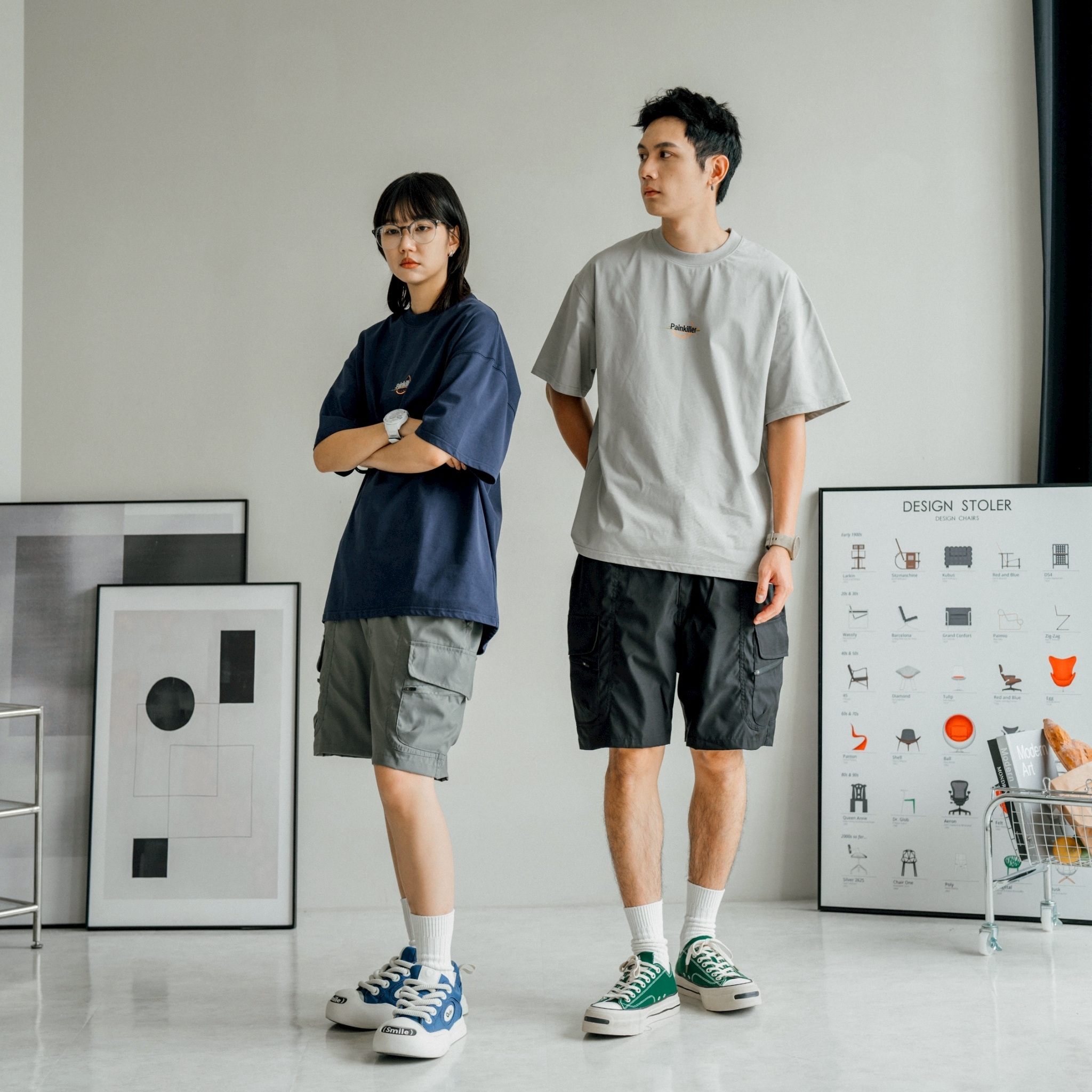 #預購 SBG 特殊剪裁八口袋斜拉鍊短褲 兩色 SB0627