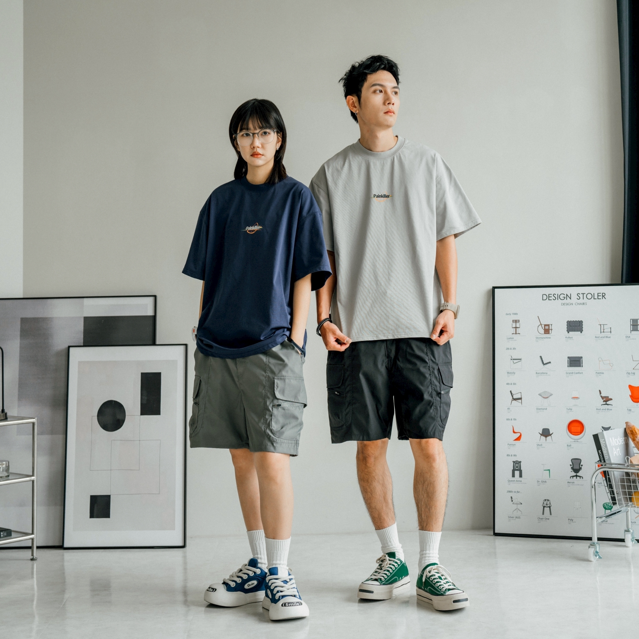 #預購 SBG 特殊剪裁八口袋斜拉鍊短褲 兩色 SB0627