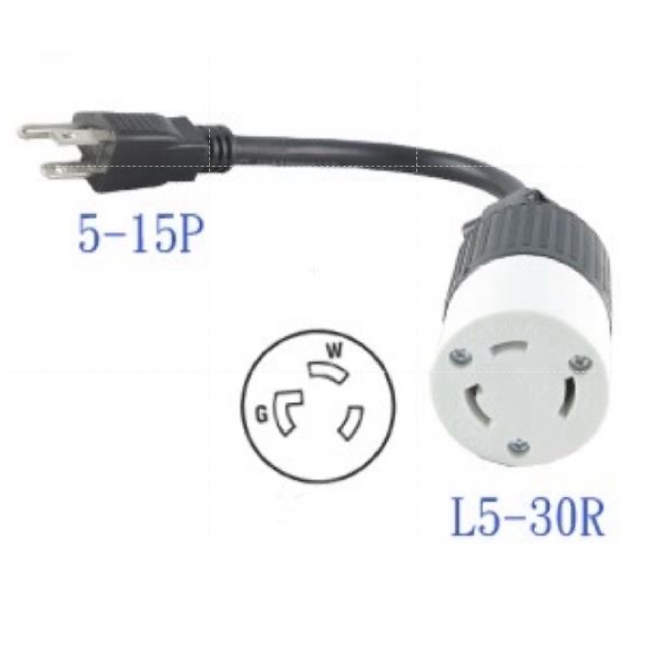 SunBox 電源轉接頭 5-15P插頭 轉  L5-30R 30CM 插座