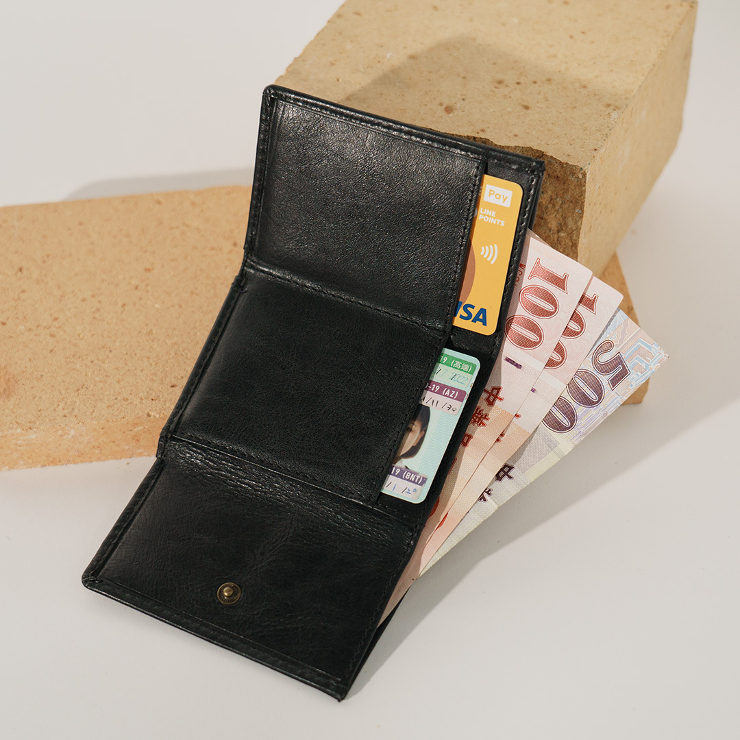 【招財母錢包💰】迷你小文青雙扣皮夾-五色(075013)