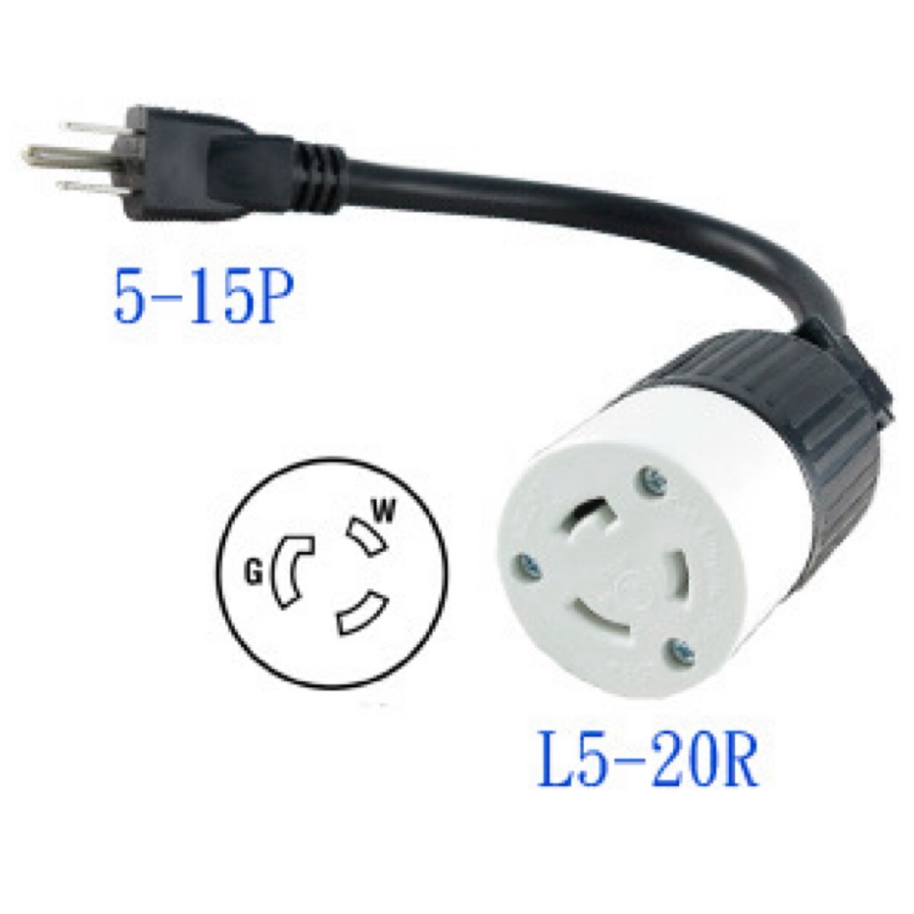 SunBox 電源轉接頭 5-15P插頭 轉  L5-20R 30CM 插座