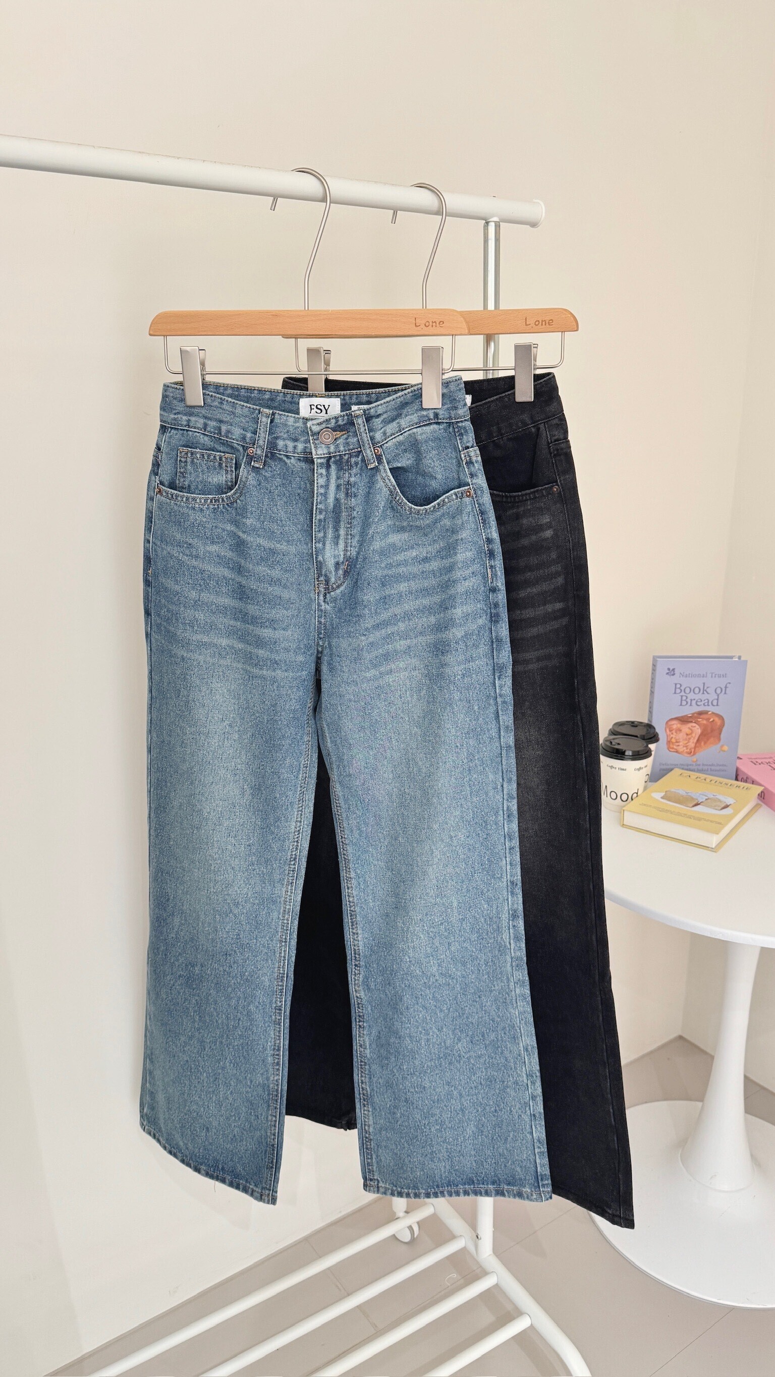 貓鬚直筒落地寬褲