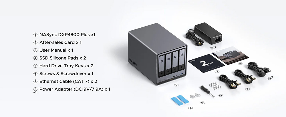 綠聯UGREEN NASync DXP4800 Plus 網絡儲存伺服器NAS (HD-DXP480+)