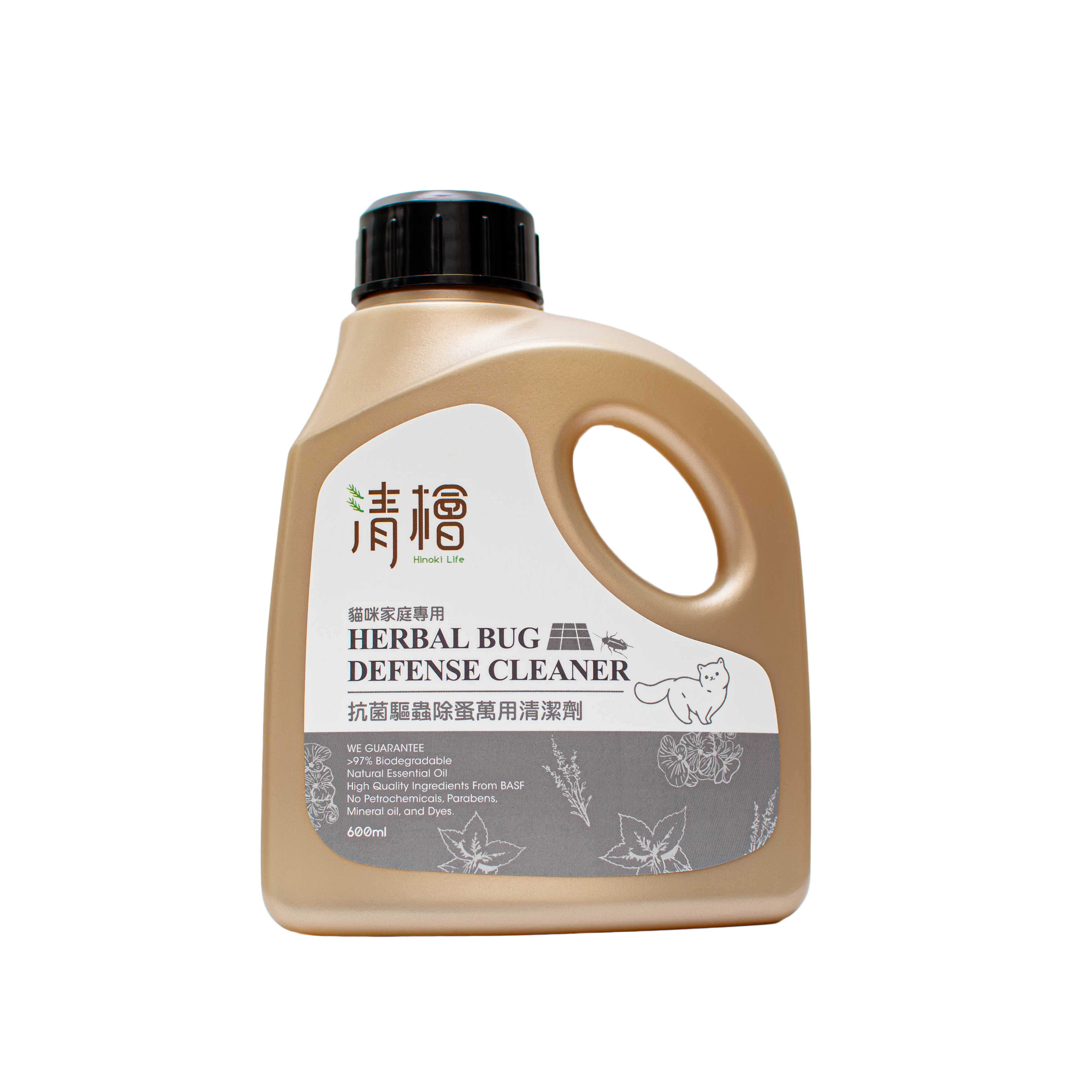清檜 - 【貓咪家庭專用】抗菌驅蟲除蚤萬用清潔劑 600mL｜HL_03