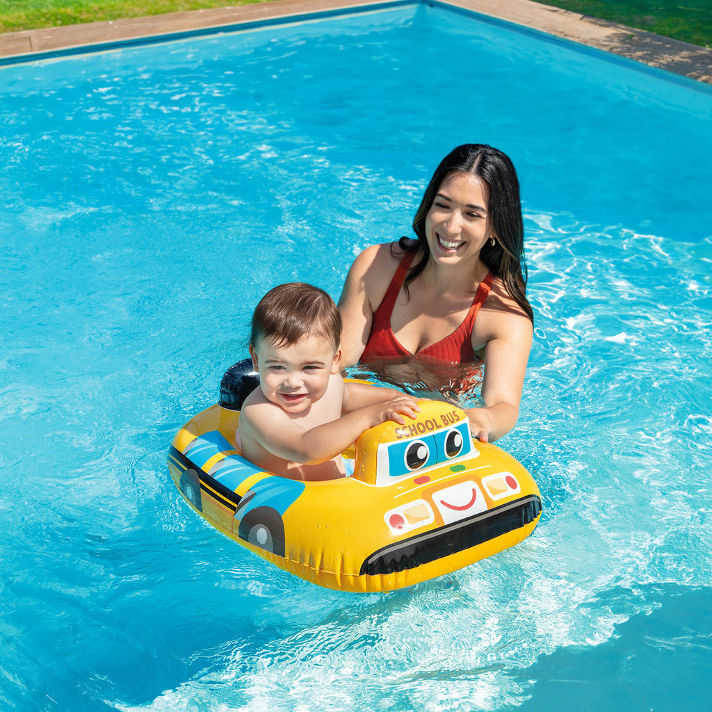 汽車造型坐式充氣泳圈水泡 - 黃