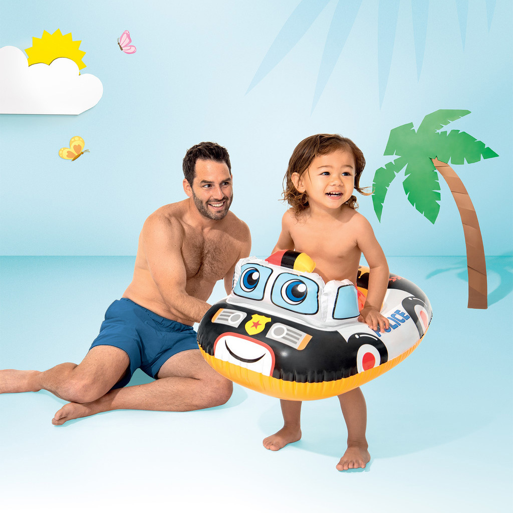 汽車造型坐式充氣泳圈水泡 - 黑