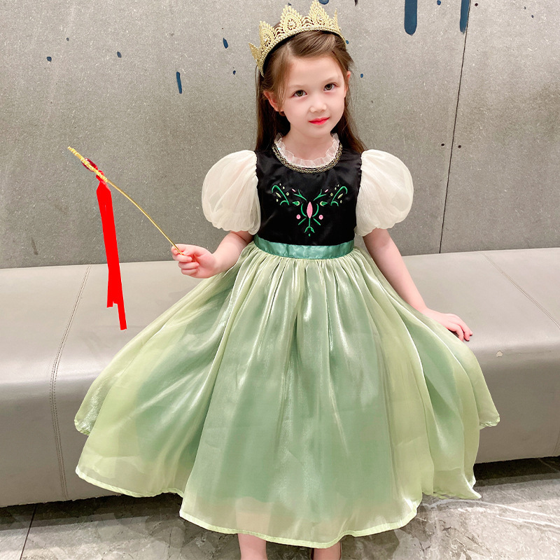 萬聖節 冰雪奇緣安娜公主禮服 澎袖款 100-150cm #C04