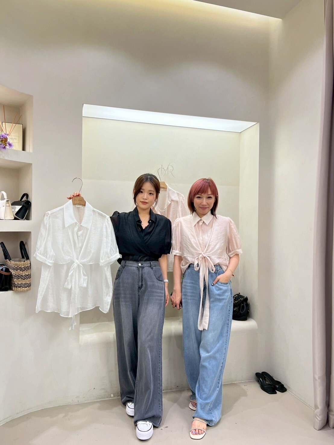 MA4508 層次蝴蝶綁帶翻領上衣