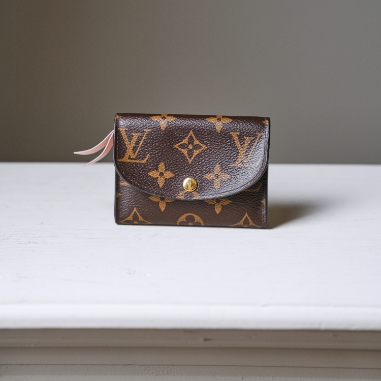 LV 老花拚粉信封卡包