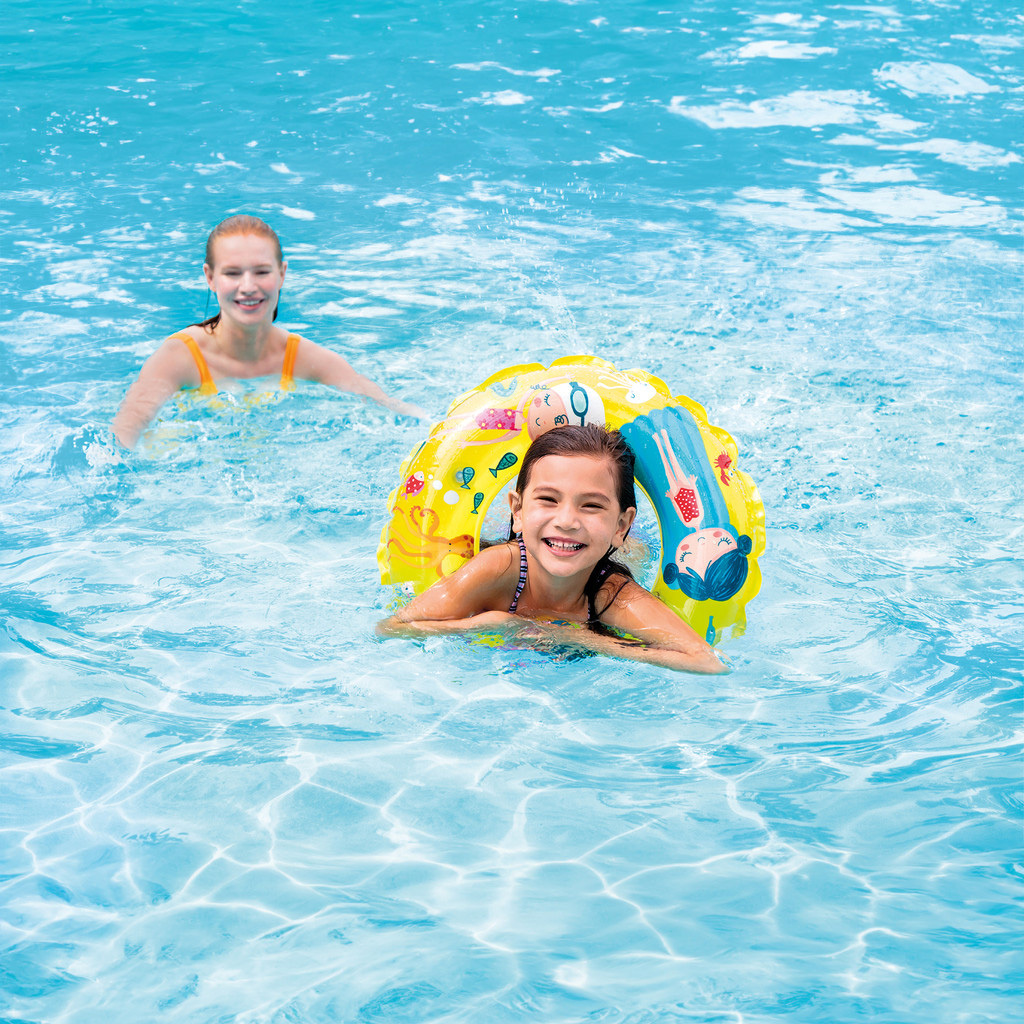 透明充氣游泳圈水泡 - 黃