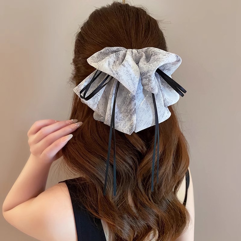 Chiffon Ribbon Bow Ponytail Claw