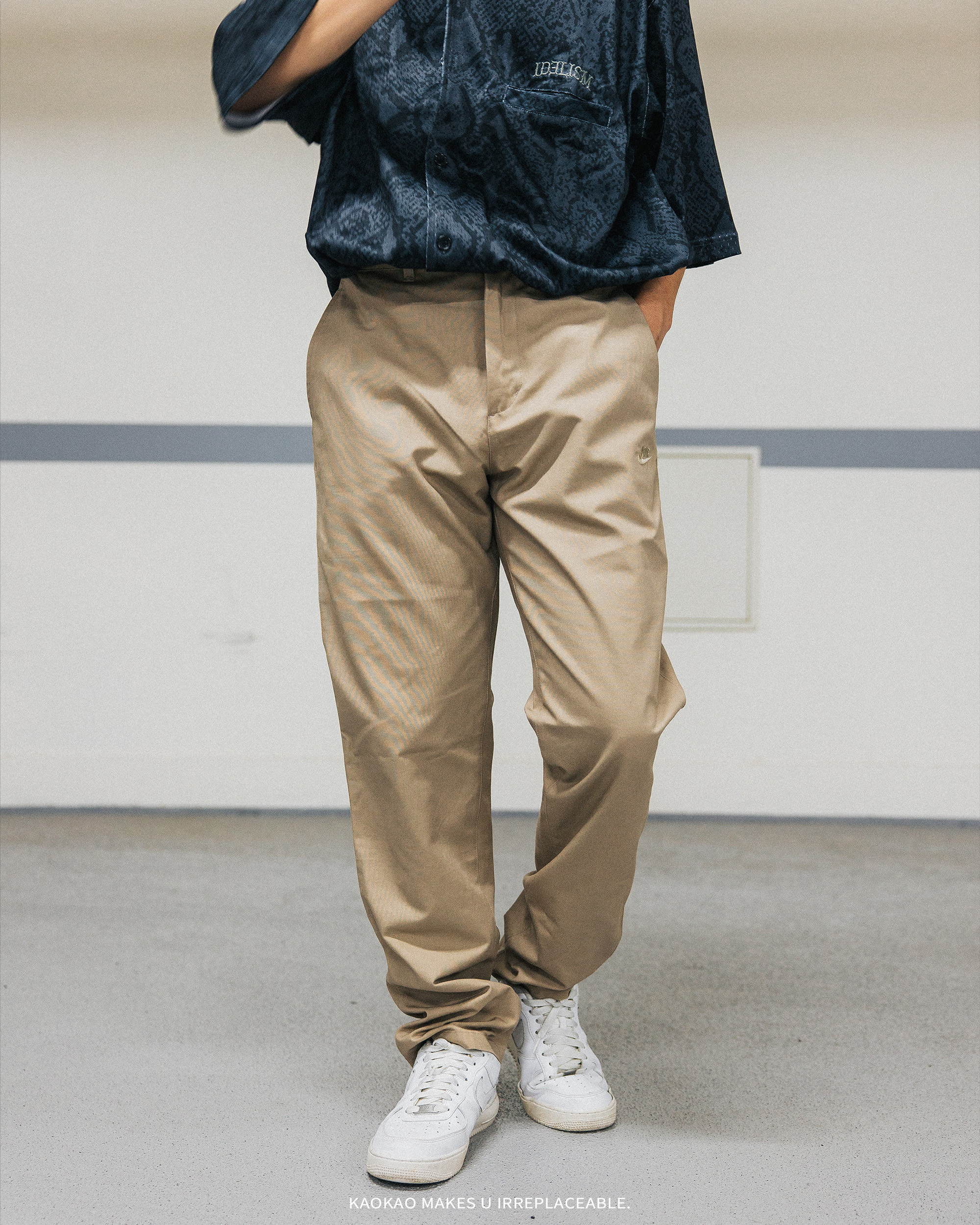 Nike Club 男款 卡其 梭織 休閒 舒適 直筒長褲 FZ5771-247