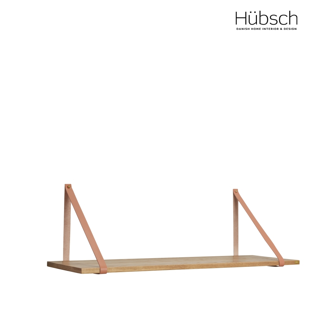 Hübsch-原木色皮革橡木多功能展示收納架