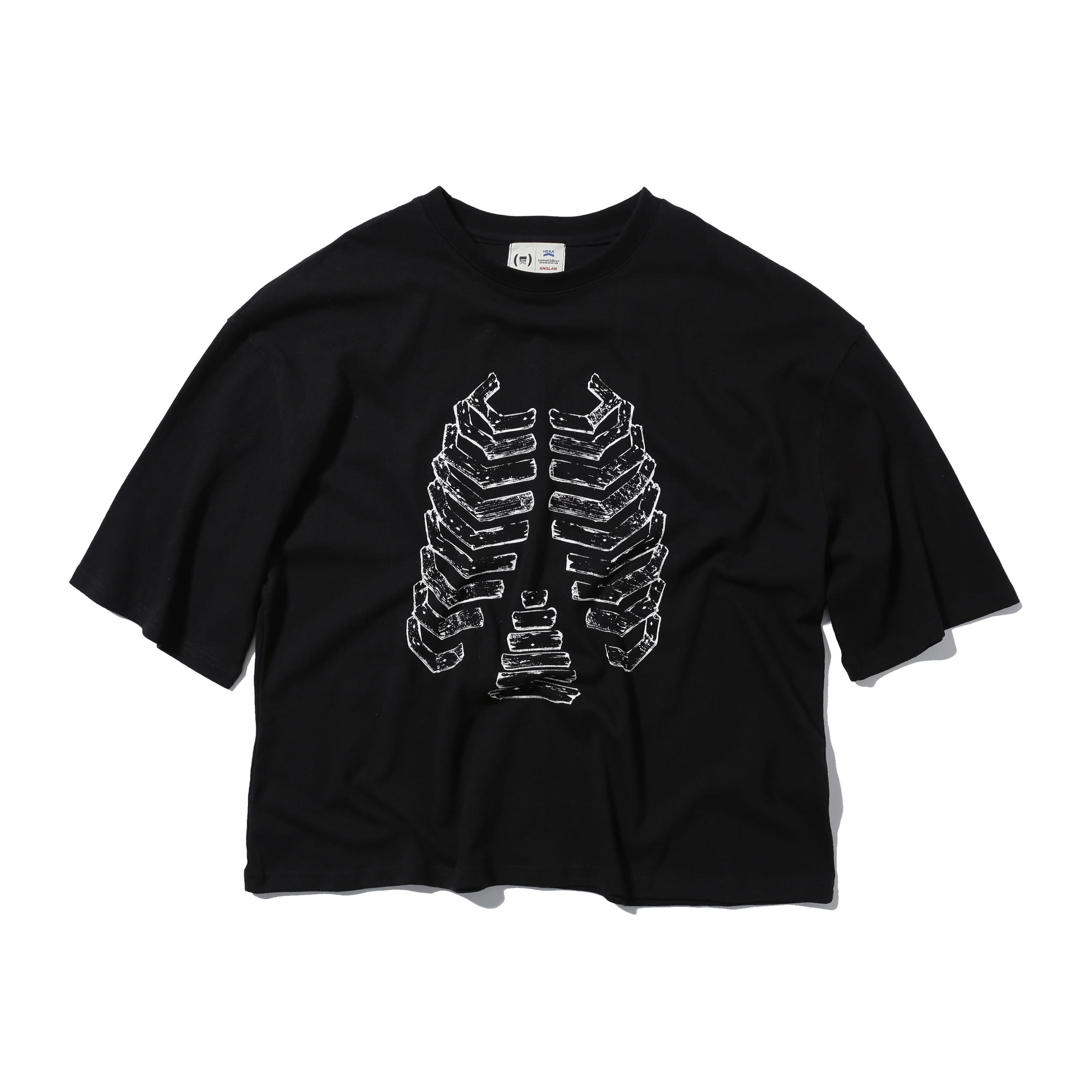 【ANGLAN x HEKA】Wood Bone Half Tee ANGLAN X HEKA] WOOD BONE HALF TEE