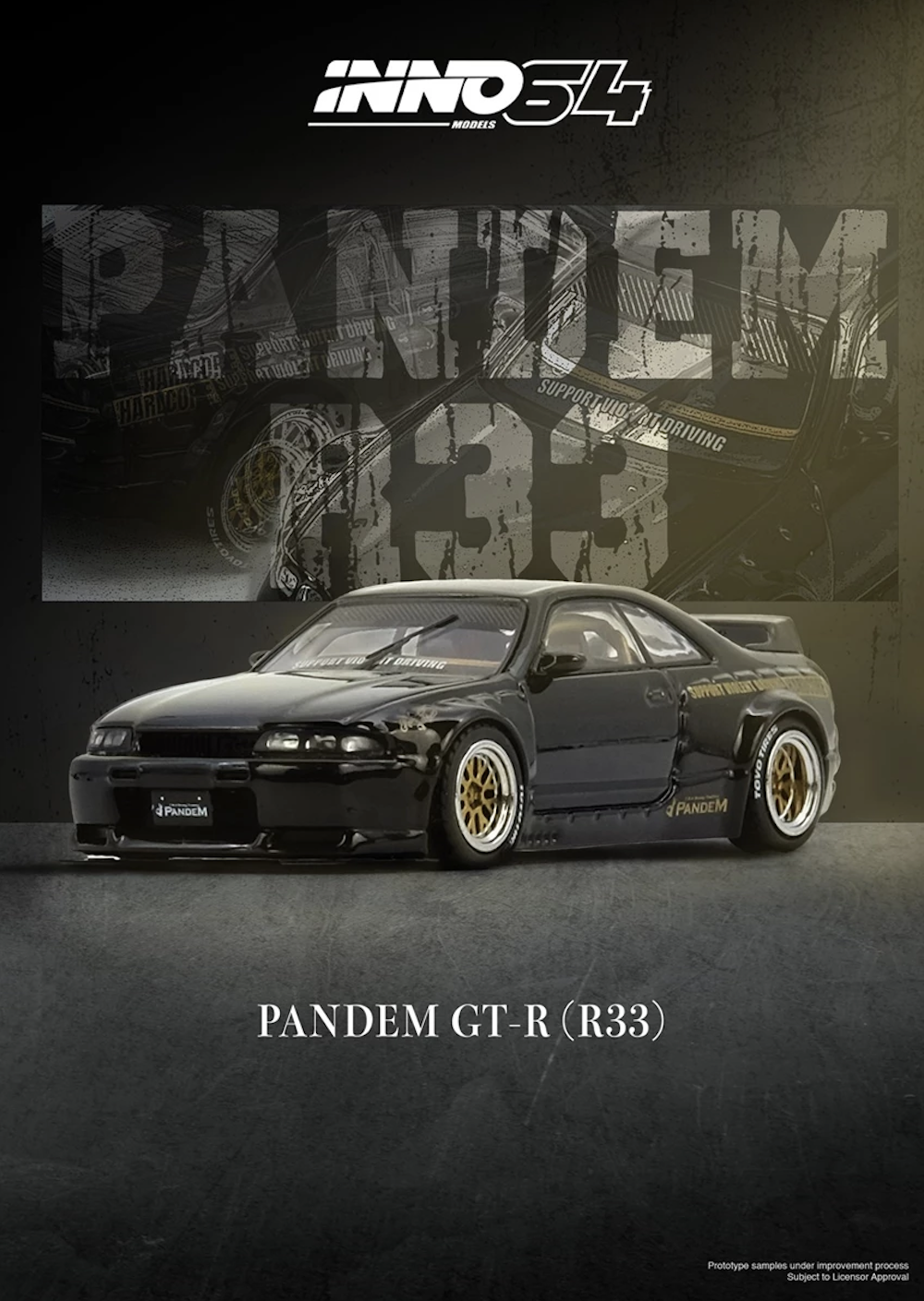 【預訂】INNO64 Die-cast Pandem GT-R (BCNR33) Black