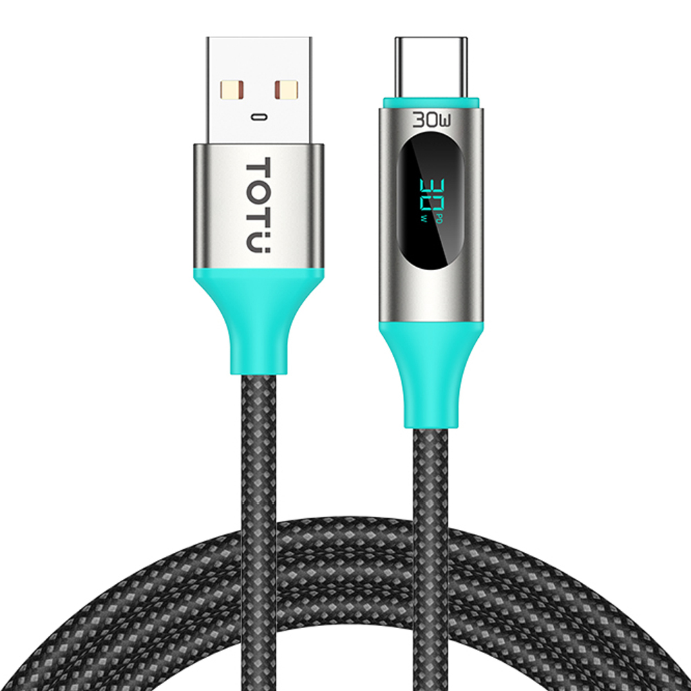 TOTU 拓途 智能數顯 Type-C充電線傳輸線編織快充線 QC4.0 LED FastPro系列 1.2M