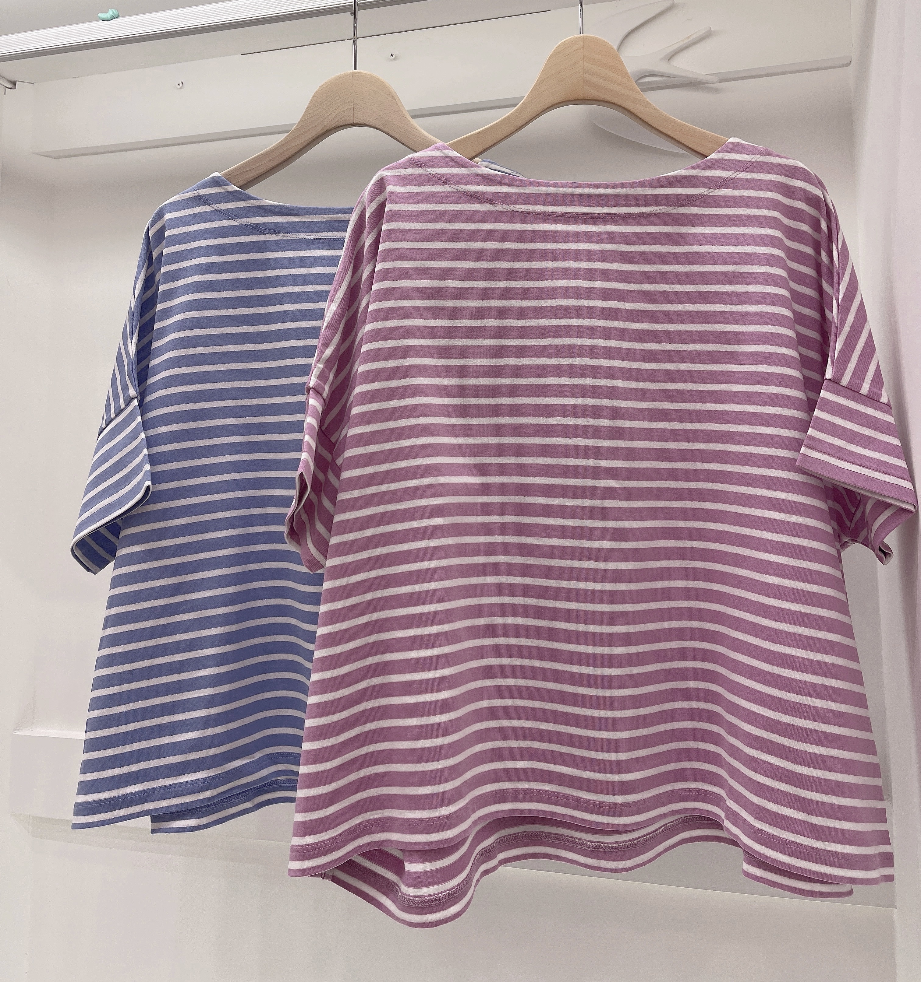 條紋七分袖挺版上衣