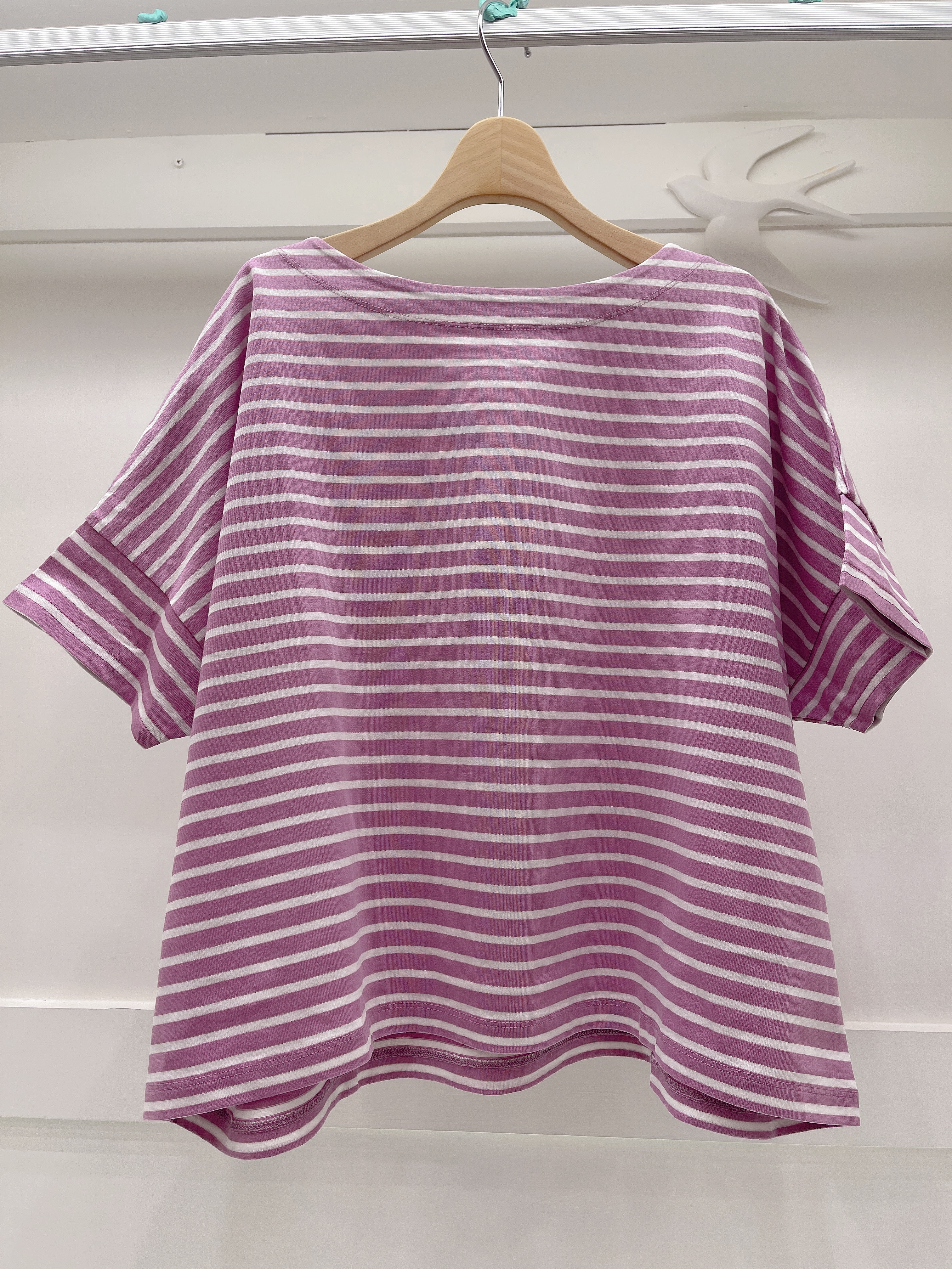 條紋七分袖挺版上衣