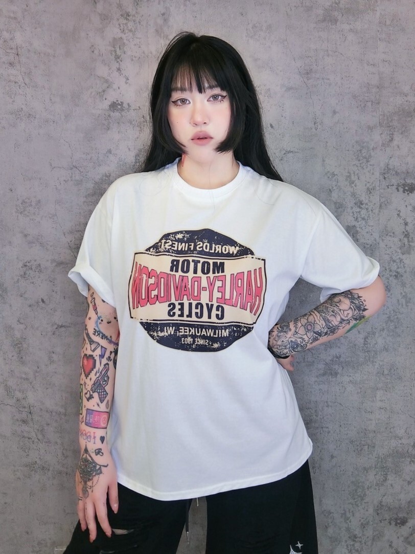 美式復古印花圓領T