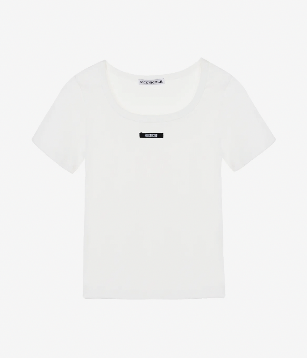韓國Nick Nicole LABEL SLIM HALF TOP