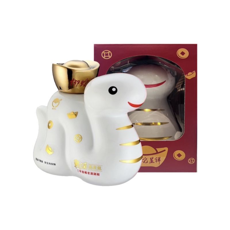 金門高粱46度 戰酒黑金龍：御蛇呈祥紀念酒(白Q蛇)