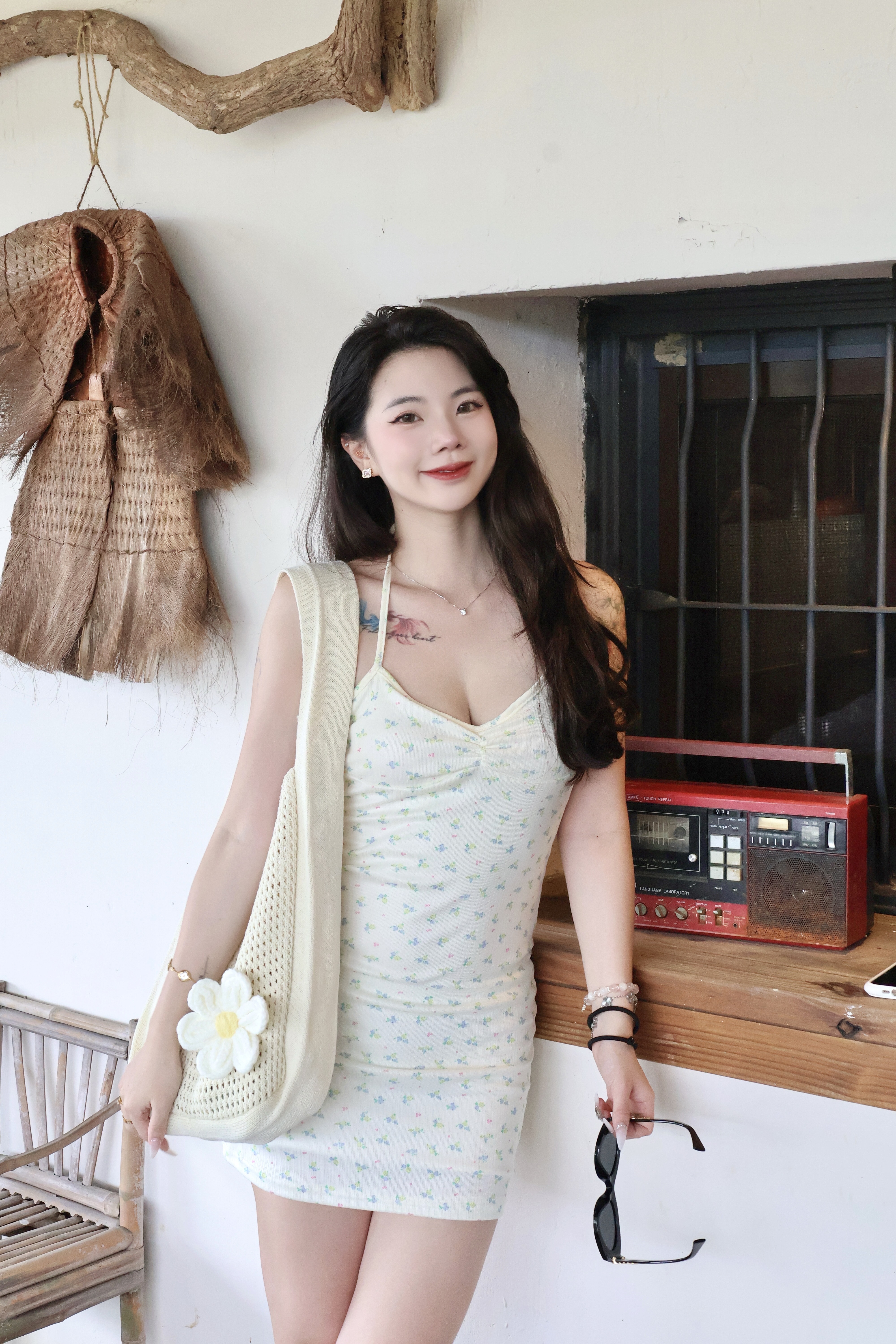 少女碎花吊帶裙🌷