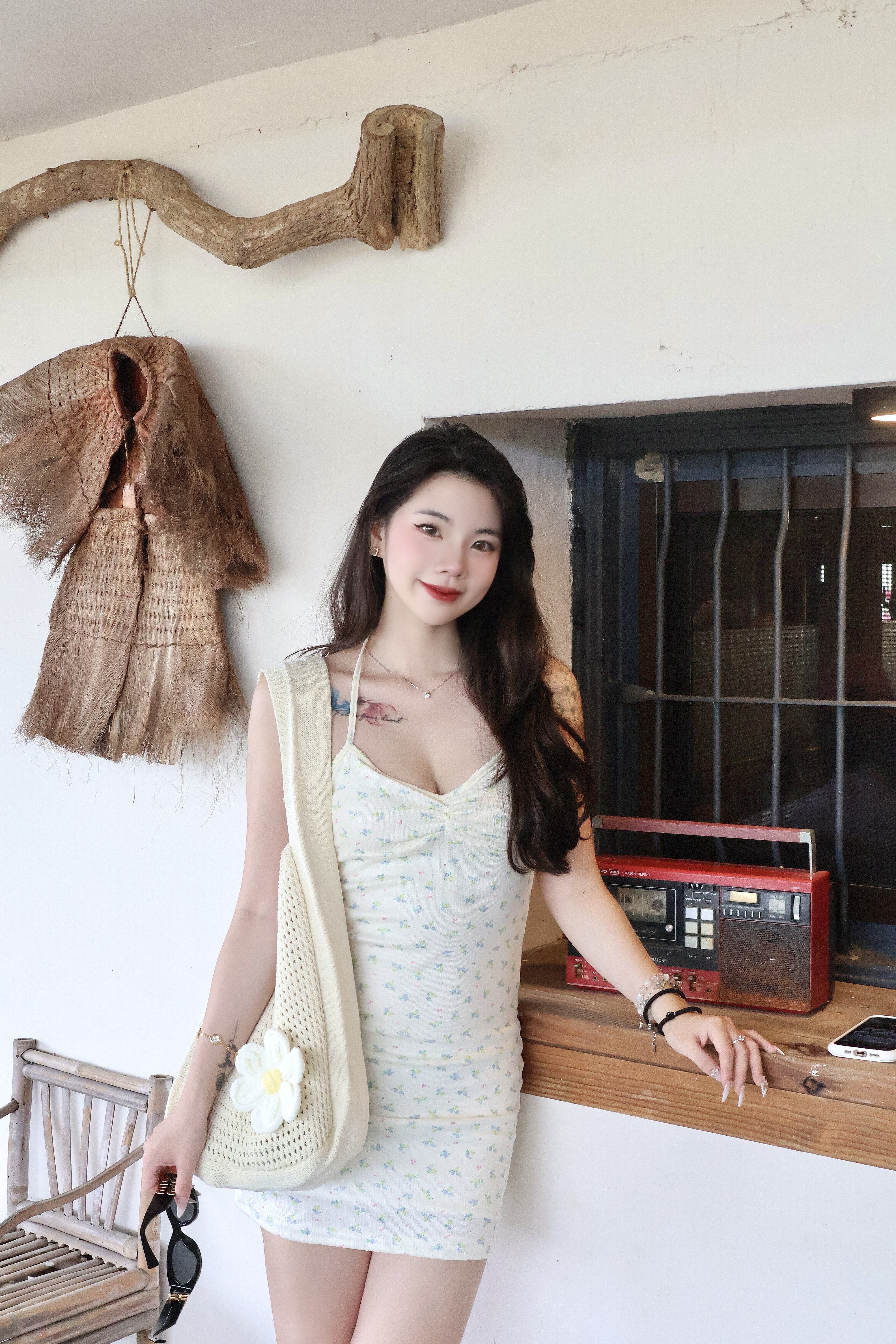 少女碎花吊帶裙🌷