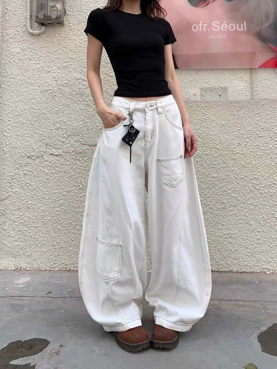 車線口袋彎刀褲