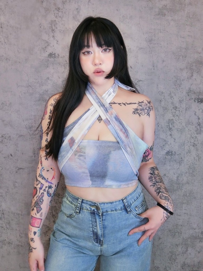 歐風刷舊平口小可愛