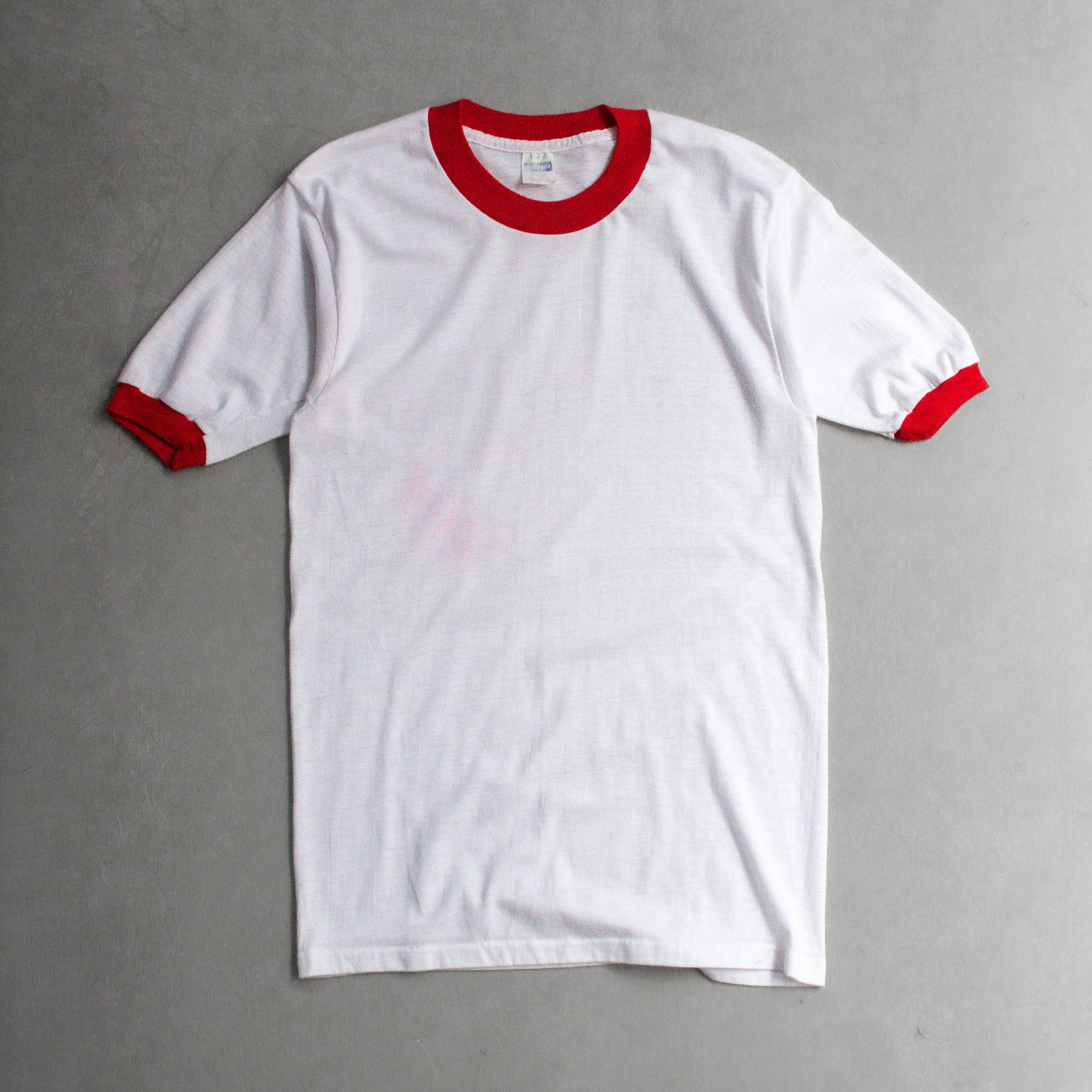 80S HEALTHKNIT RINGER TEE 美國製 素面 紅白 滾邊 短袖 T恤