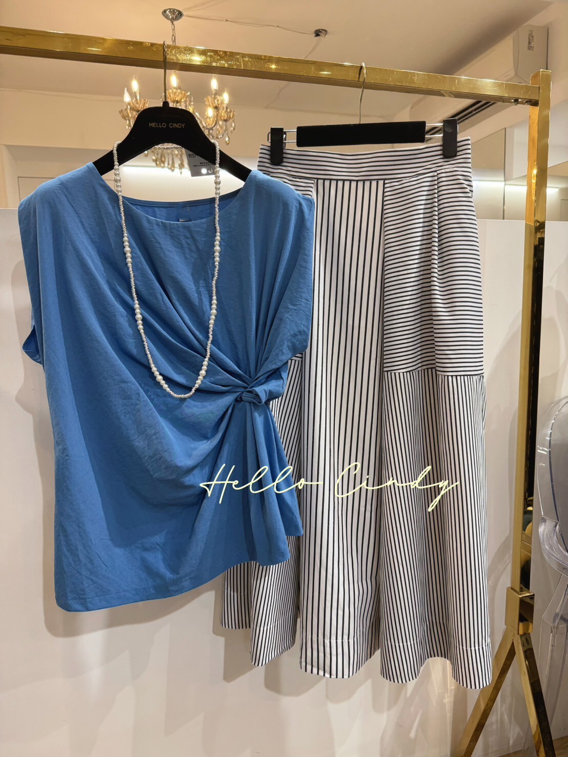 Baby系列 B07050 現貨+預購-修飾條紋長裙