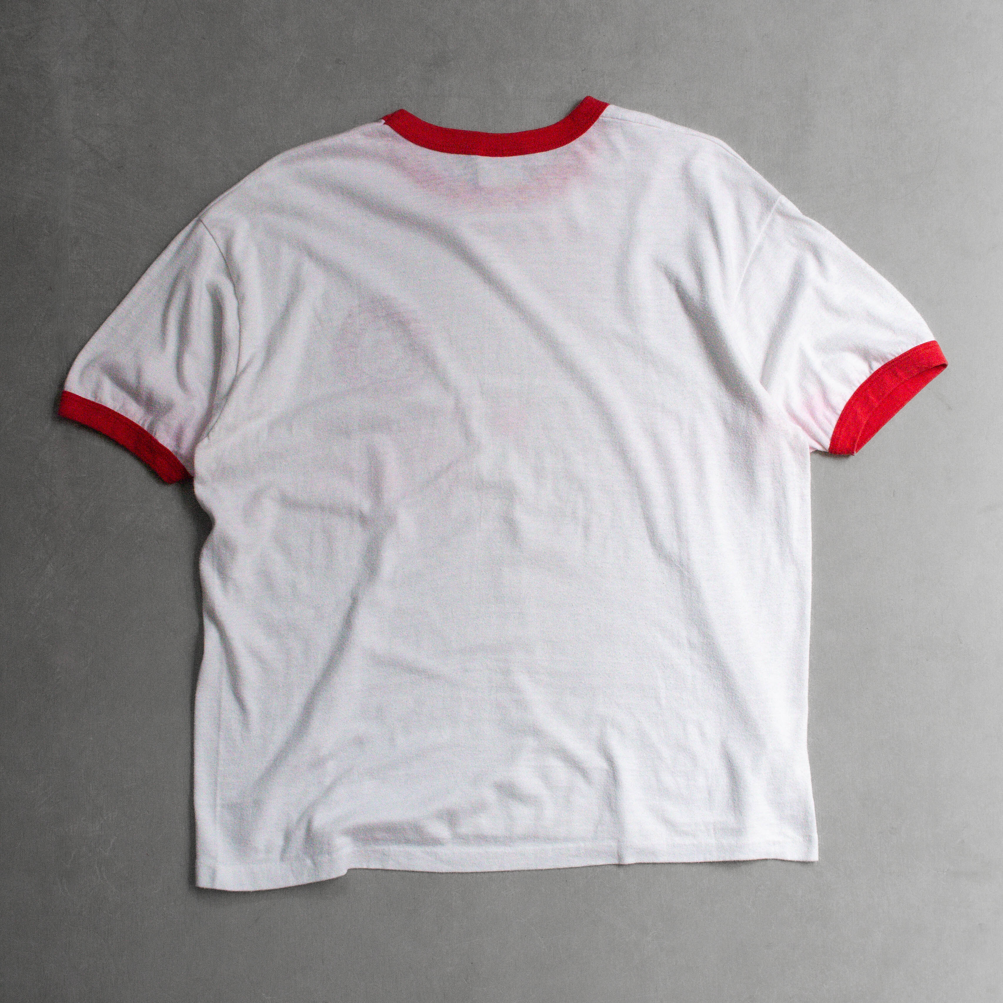 80-90S VINTAGE HANES RINGER TEE 美國製 紅白 圖案 滾邊 短袖 T恤