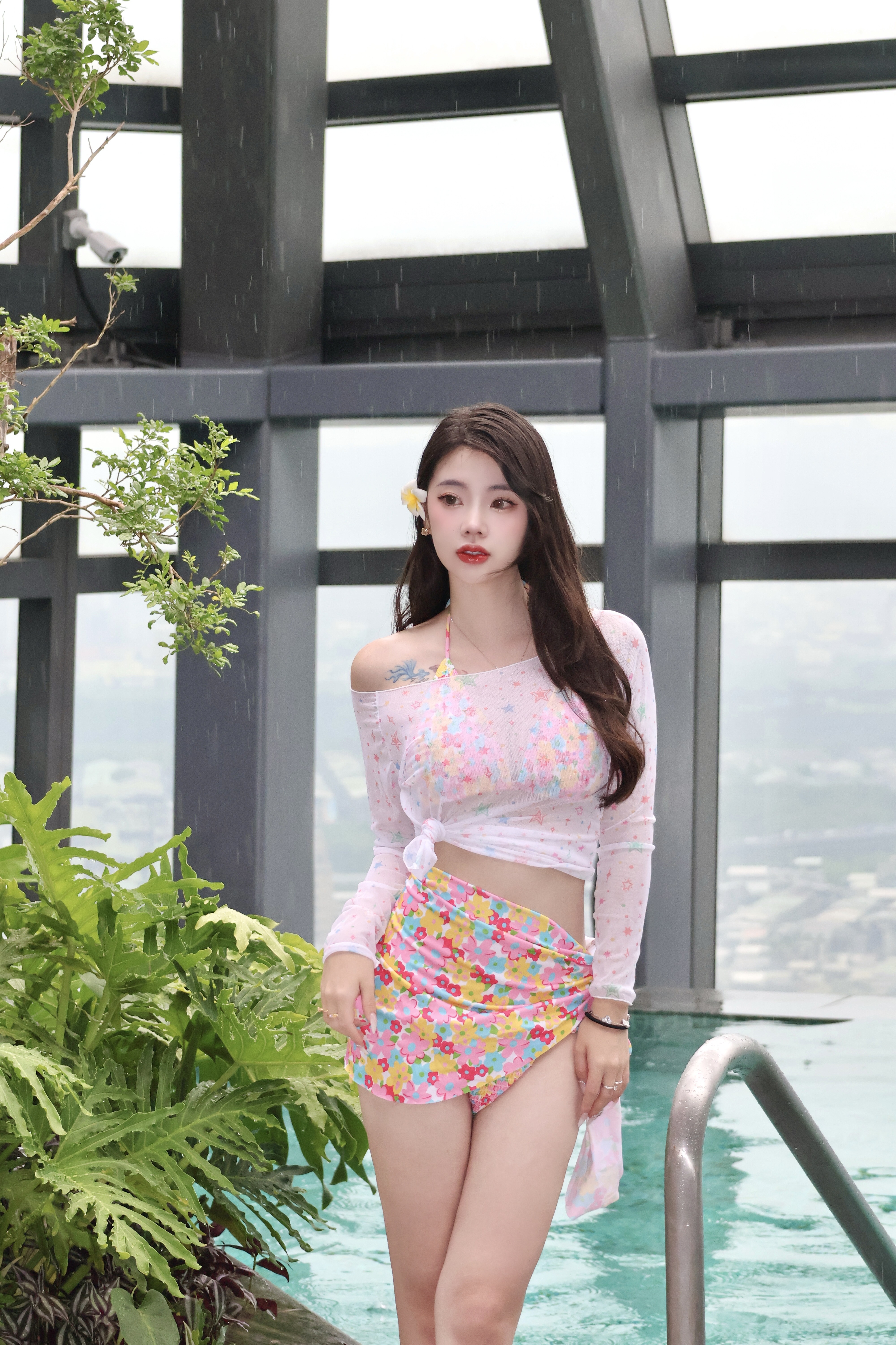 夏日彩虹🌈碎花泳衣