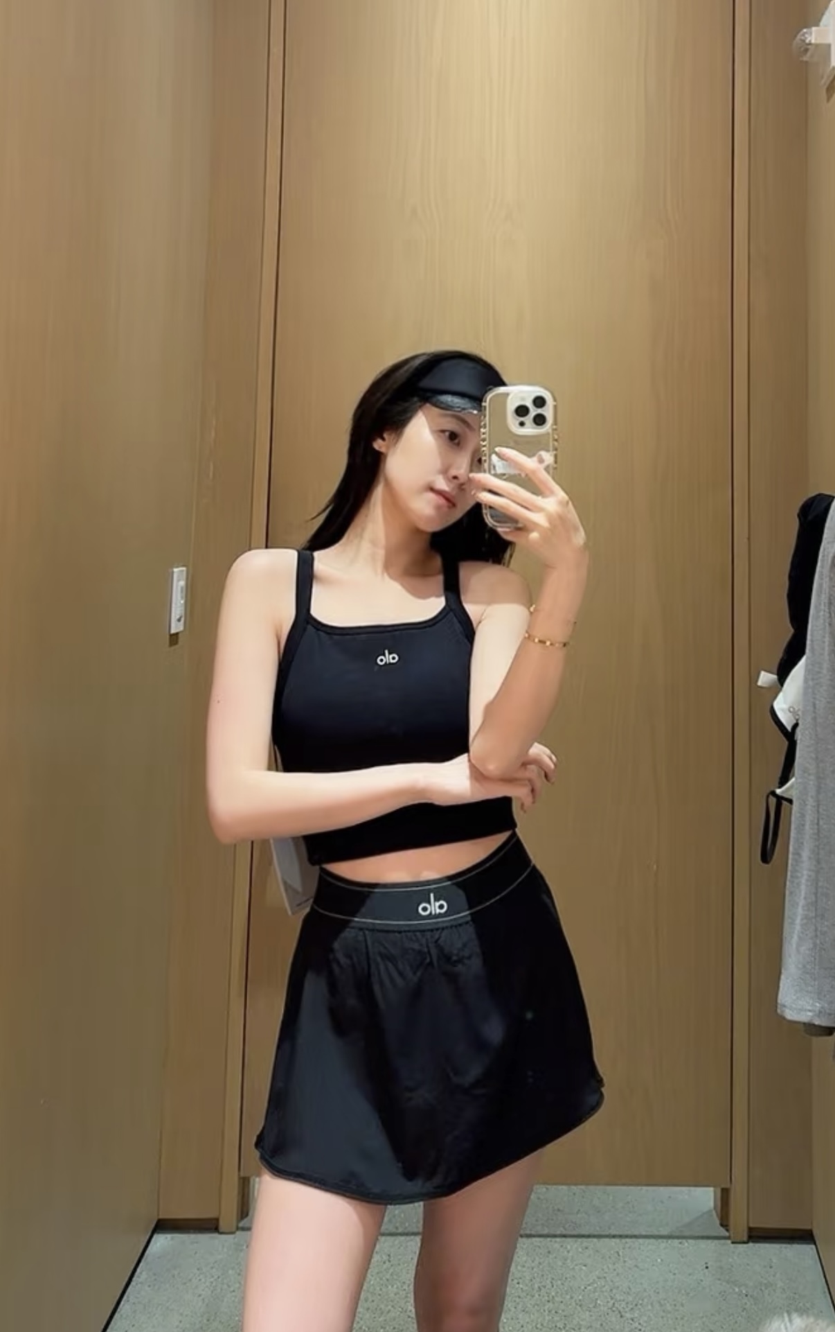 Alo yoga MATCH POINT 網球裙褲休閒短裙 黑色