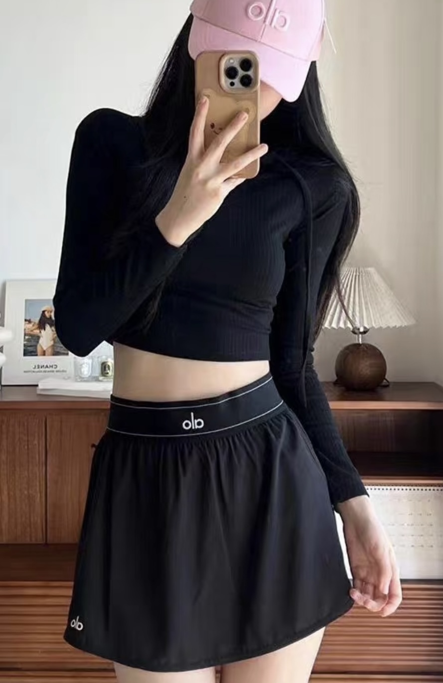 Alo yoga MATCH POINT 網球裙褲休閒短裙 黑色