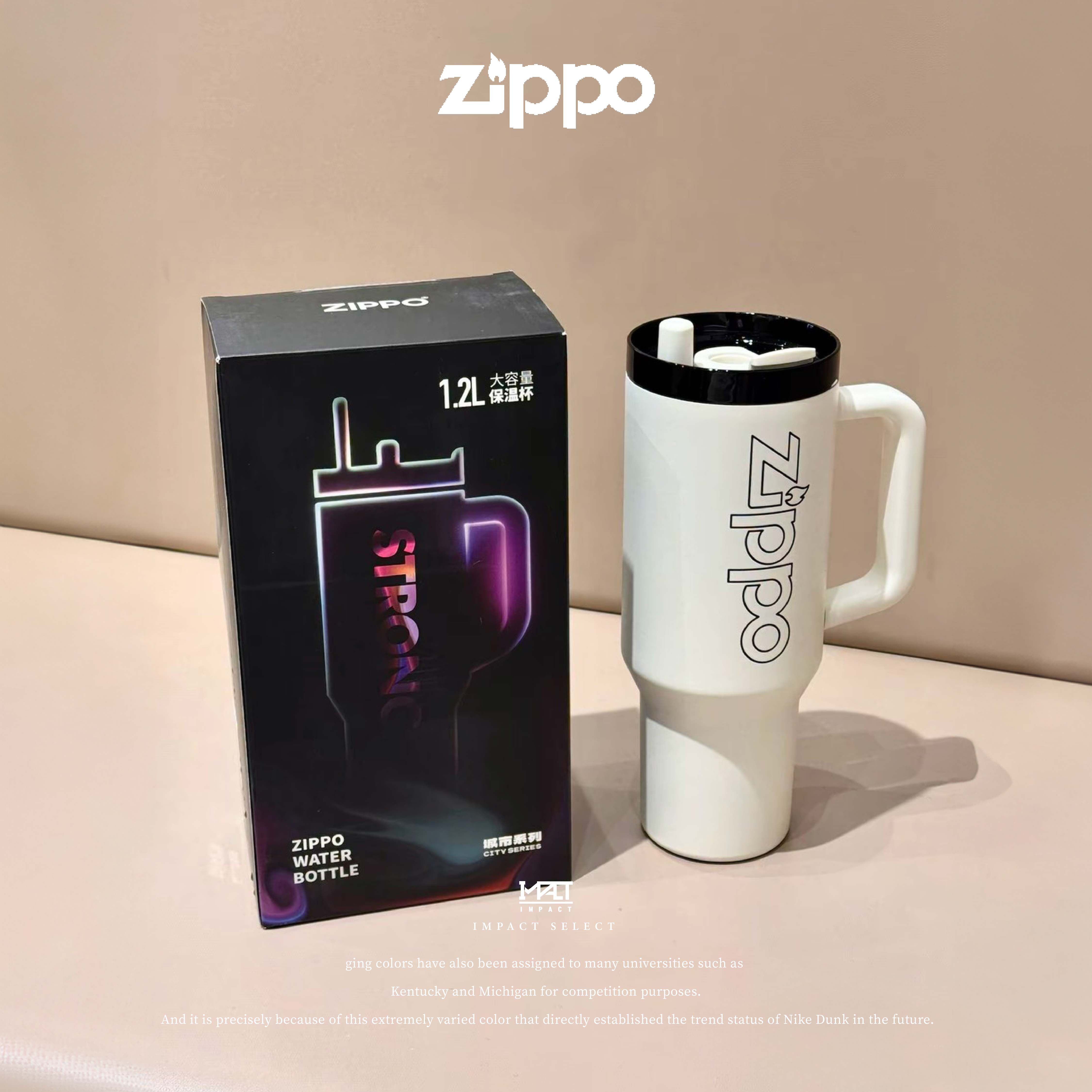 Zippo 保溫杯 大容量 巨無霸 冰霸杯 附吸管 兩色 黑白 男女 情侶水杯 1200ml ZCT-120021/ZCT-120022