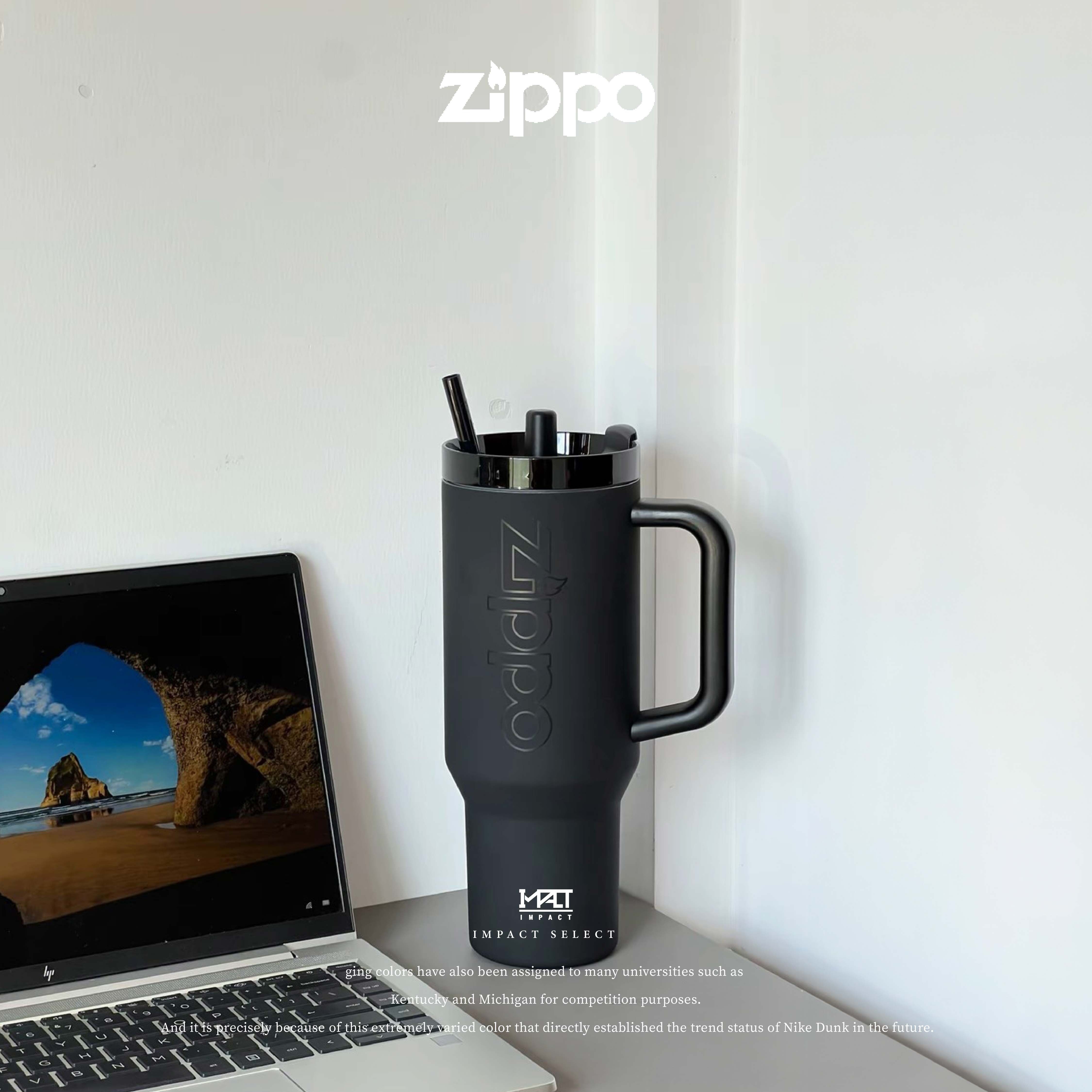 Zippo 保溫杯 大容量 巨無霸 冰霸杯 附吸管 兩色 黑白 男女 情侶水杯 1200ml ZCT-120021/ZCT-120022