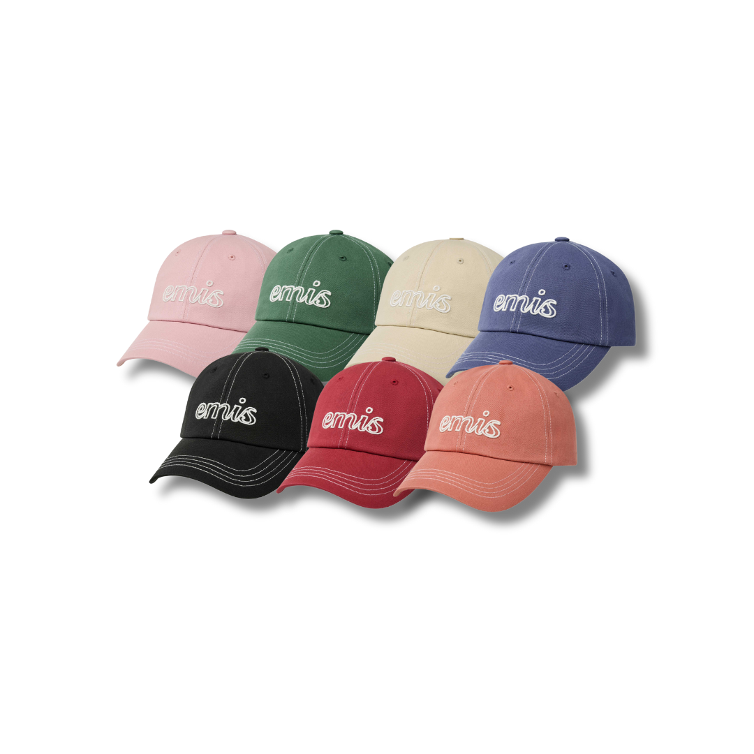 "代購" emis 韓國限定 新款 外縫線 LETTERING LOGO WHITE STITCH BALL CAP