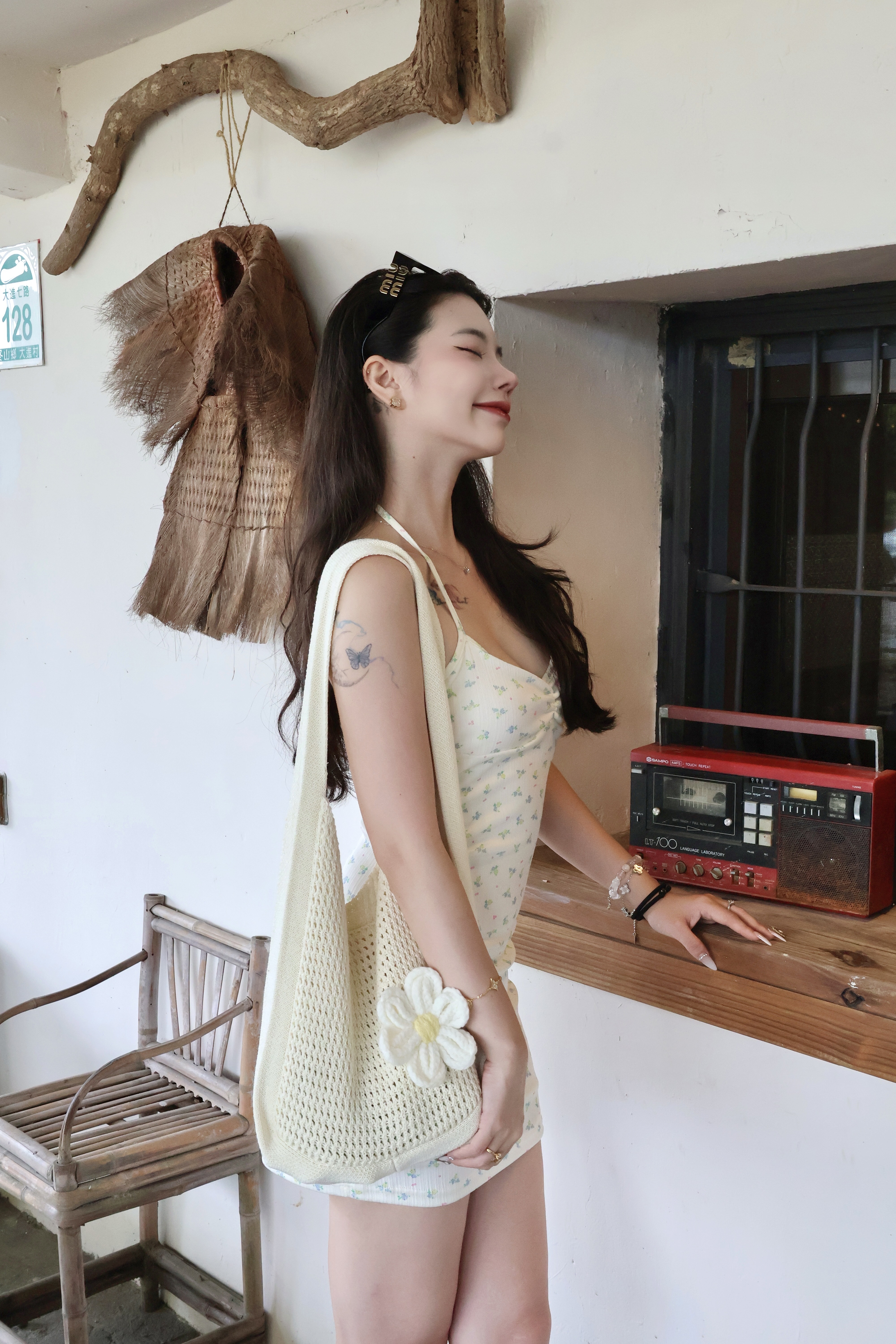 毛線針織鏤空肩包🌼