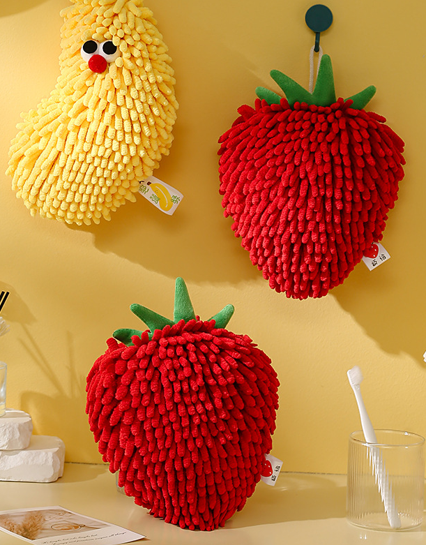 《6155》大眼睛水果造型雪尼爾造型擦手巾