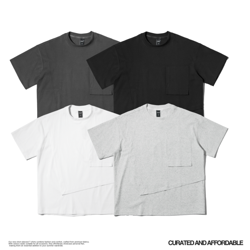 SORONA索羅納機能重磅剪裁結構側口袋短TEE