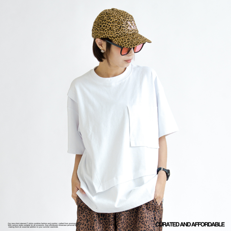 SORONA索羅納機能重磅剪裁結構側口袋短TEE